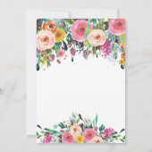 Belle Invitation Florale Douche nuptiale, Bébé (Dos)