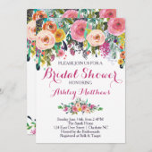 Belle Invitation Florale Douche nuptiale, Bébé (Devant / Derrière)