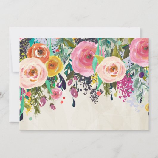 Belle Invitation Florale Graduation, (Dos)