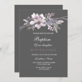 Belle Invitation Florale Gris d'hiver (Devant / Derrière)