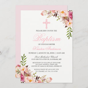 Belle Invitation Florale rose Chic