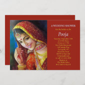 Belle Invitation Indienne Douche (Devant / Derrière)