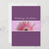 Belle invitation Mariage de Gerbera rose- Violet (Dos)