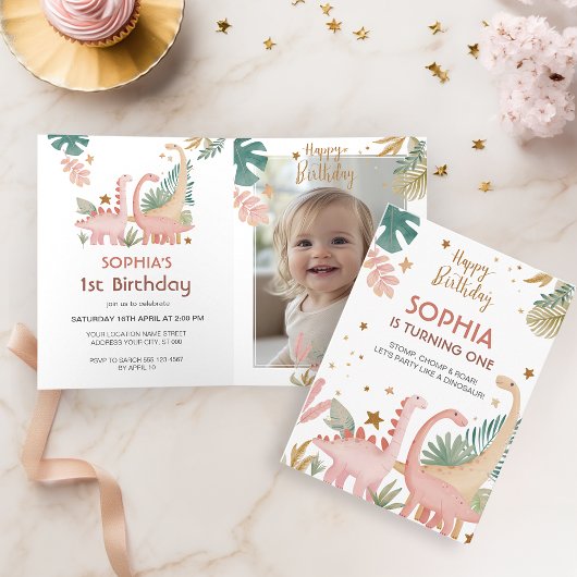 Belle Invitation Pink Dino Plié