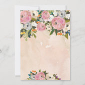 Belle Invitation Pink Floral BAPTISM (Dos)