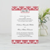 Belle invitation Red Mariage damassé (Debout devant)
