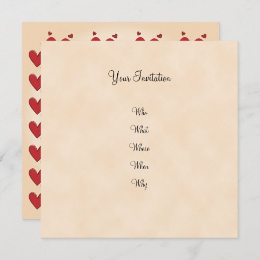 Belle invitation romantique (Devant / Derrière)