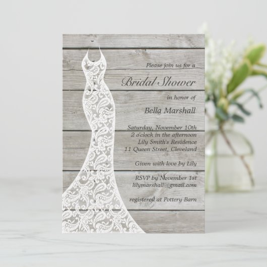 Belle invitation Rustique de douche nuptiale (Debout devant)
