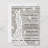 Belle invitation Rustique hiver nuptiale douche nu (Devant)