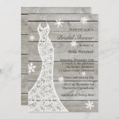 Belle invitation Rustique hiver nuptiale douche nu (Devant / Derrière)