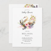 Belle invitation Swan Shower (Devant / Derrière)