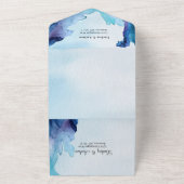 Belle invitation tout en un aquarelle bleue (Dehors)