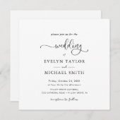 Belle Invitation Tout en un noir Calligraphie (Devant / Derrière)