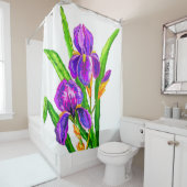 Belle Iris Fleurs Douche Rideau (En situation)