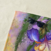 Belle Iris Flower Beach Peinture de serviettes (En situation)