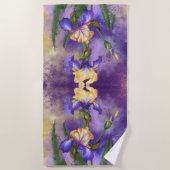 Belle Iris Flower Beach Peinture de serviettes (Devant)