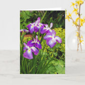Belle iris violet fleurs imprimer carte de voeux (Fleur jaune)