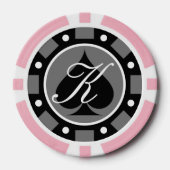 Belle jetons de poker de casino rose pour jouer (Recto)