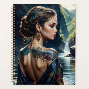 Belle jeune femme avec tatouage sur son épaule.