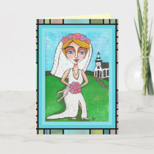 Belle jeune mariée - carte de fiançailles/jour du
