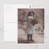 Belle jolie petite fille Antique carte postale (Devant / Derrière)