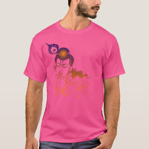 Belle Krishna Jouer Flute Tshirt Vintage Eff