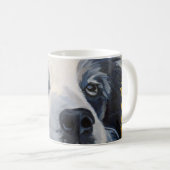 Belle la tasse bleue de portrait de Merle border (Devant droit)