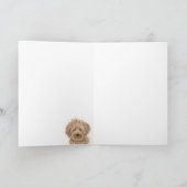 Belle Labradoodle Dog Peinture Carte Anniversaire (Intérieur)