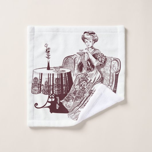 Belle Lady boissons thé (Gant de toilette)