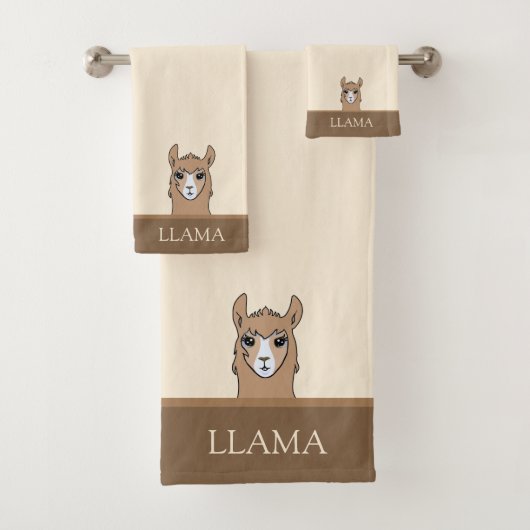 Belle lama sur fond beige et marron (En situation)