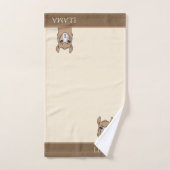 Belle lama sur fond beige et marron (Serviette à main)