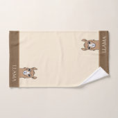 Belle lama sur fond beige et marron (Serviette à main)