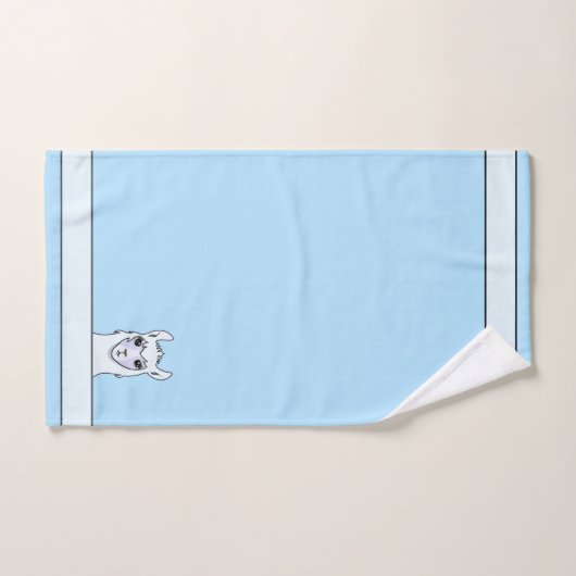 Belle Lama sur Turquoise (Serviette à main)