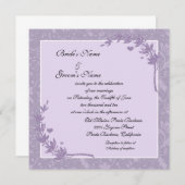 Belle Lavande Florale Mariage Invitations (Devant / Derrière)