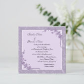 Belle Lavande Florale Mariage Invitations (Debout devant)