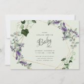 Belle Lavande Foliage Baby shower Invitation (Devant)