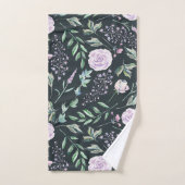 Belle Lavande Noire Modèle Floral (Serviette à main)