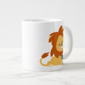 Belle lecture Caricature Lion Jumbo Mug (Devant droit)