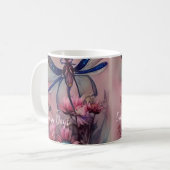 Belle libellule aquarelle, Mug de café (Devant gauche)