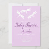 Belle libellule Violet Baby shower Invitation (Devant)
