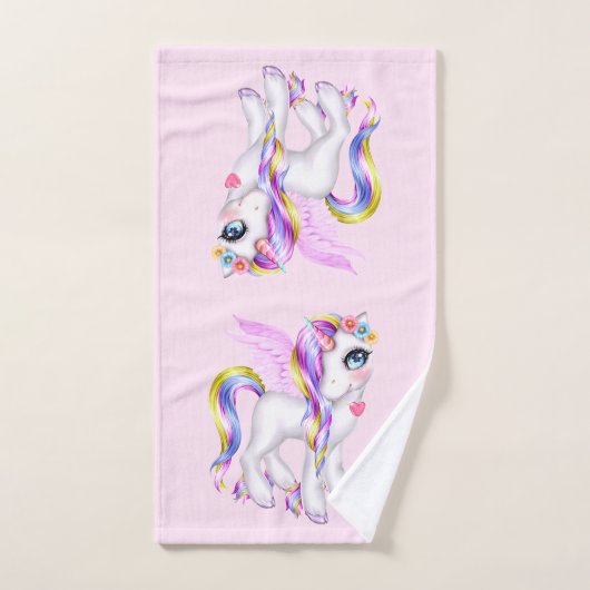 Belle licorne avec Rainbow Mane (Serviette à main)