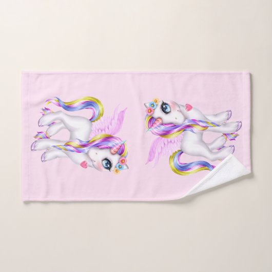 Belle licorne avec Rainbow Mane (Serviette à main)