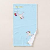 Belle licorne & calligraphie sur les couleurs past (Serviette à main)