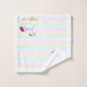 Belle licorne & calligraphie sur les couleurs past (Gant de toilette)