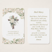Belle Lily catholique Hail Mary Prayer Card (Devant & derrière)