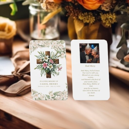 Belle Lily catholique Hail Mary Prayer Card