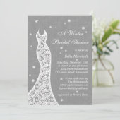 Belle Linge Lin Hiver Nuptiale Douche Invitation (Debout devant)