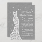 Belle Linge Lin Hiver Nuptiale Douche Invitation (Devant / Derrière)