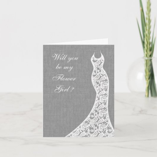 Belle Linge Serez-vous ma carte Flower Girl (Devant)