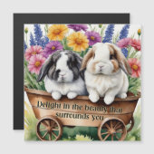 Belle Lop Lapin Lapin Jolie carte magnétique (Devant / Derrière)